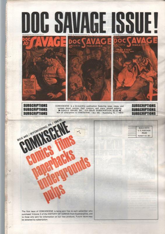 Comixscene #1 1972-1st issue-Doc Savage issue-Jim Steranko-tabloid format-VG