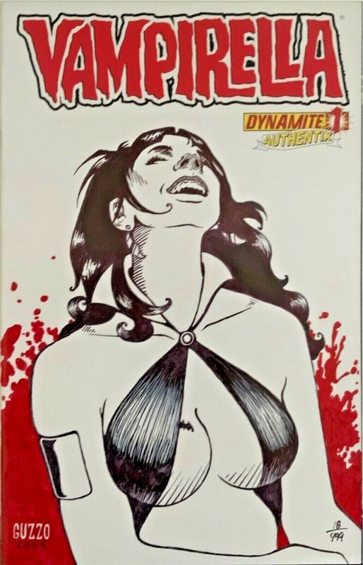 VAMPIRELLA #1 (2011) AUTHENTIX  COVER SIGNED AND REMARKED BY LAURA GUZZO W/COA.