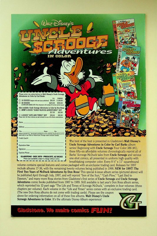 Walt Disney's Uncle Scrooge #307 (Dec 1997, Gladstone) - Near Mint