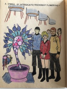 Star Trek planet ecnal’s Dilemma coloring bk, one page done,,1979