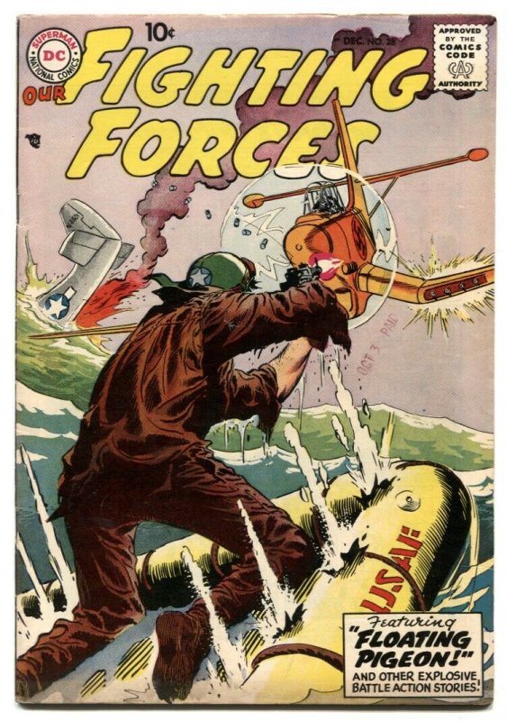 Our Fighting Forces #28 1957-Kubert lifeboat cover F/VF