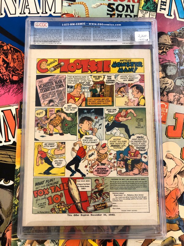 Comic Cavalcade #4 CGC 9.0 VF/NM dc comics 1943 GOLDEN AGE fall FLASH SUPERMAN