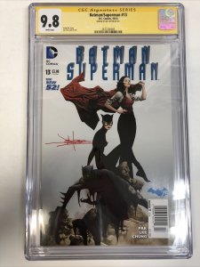 Batman/superman (2014) #13 (CGC 9.8 WP SS) Signed By Jae Lee | Newsstand Rare