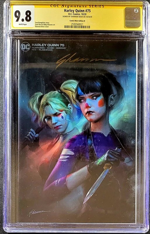 ?Harley Quinn #75 9.8 CGC SS BY Shannon Maer minimal TRADE ? Punchline Batman  