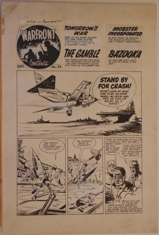 BOB POWELL original art, WARFRONT #34, pgs 1-5 + Intro, 1958, 6 pgs, Blue Angels