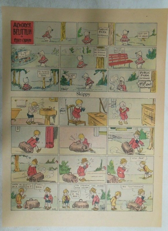 Skippy Sunday Page by Percy Crosby from 11/15/1931 Size: 11 x 15 inches