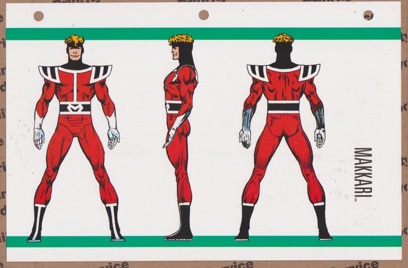 Official Handbook of the Marvel Universe Sheet- Makkari