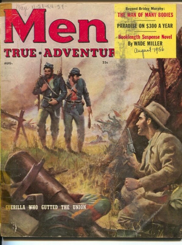 Men 8/1956-Atlas-Civil War cover & story-pulp thrills-cheesecake-G