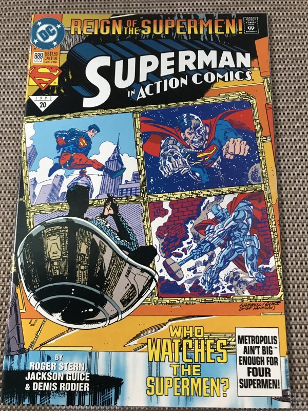 Action Comics #689 : DC 7/93 NM-; Cyborg Superman, Steel, Reign storyline