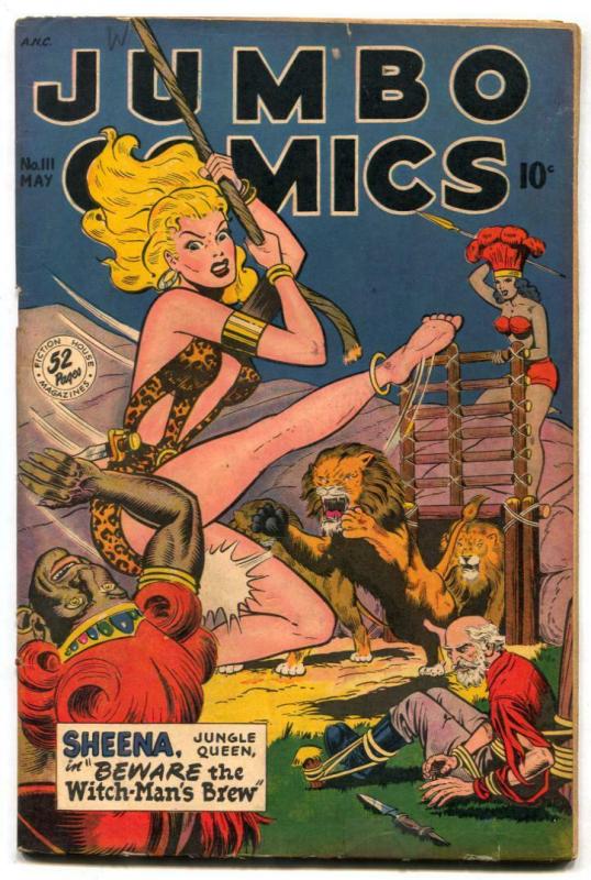 Jumbo Comics #111 1948- SHEENA cover- Matt Baker VG-