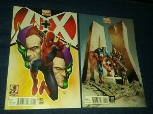 A + X #1 variant covers lot mcniven spiderman cable avengers x-men green goblin