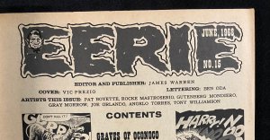 EERIE A WARREN MAGAZINE #15 JUNE 1968 VF-NM