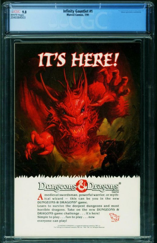 INFINITY GAUNTLET #1 - THANOS CGC 9.8 1991 First issue 2040384003