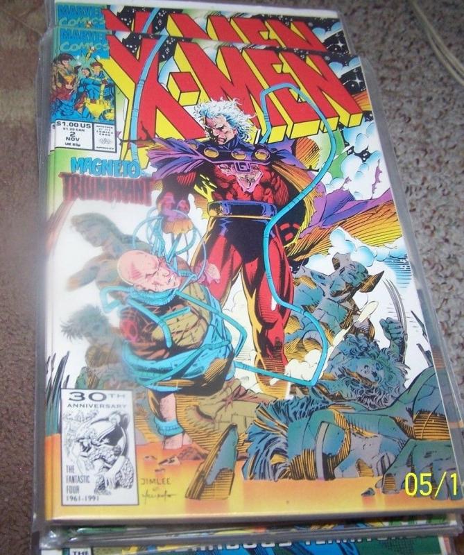 X men  # 2 1991 marvel Jim  lee magneto  HOT BOOK 