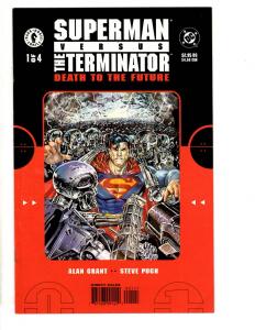 Lot Of 4 DC Comic Books Superman Vs. Terminator 1 + Vs. Predator # 1 2 3 CR22