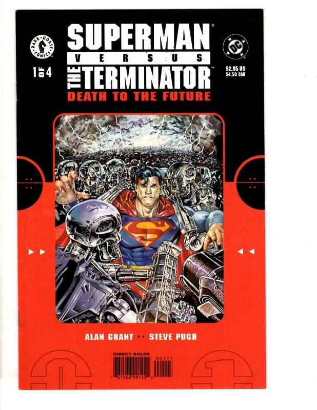 Lot Of 4 DC Comic Books Superman Vs. Terminator 1 + Vs. Predator # 1 2 3 CR22