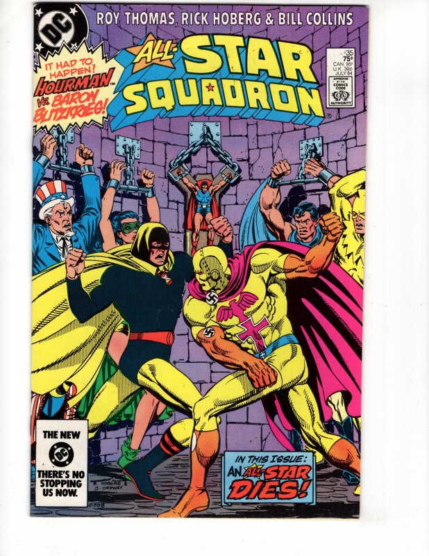 All-Star Squadron #35 Direct Edition (VF/NM) AN ALL STAR DIES! /  ID#314