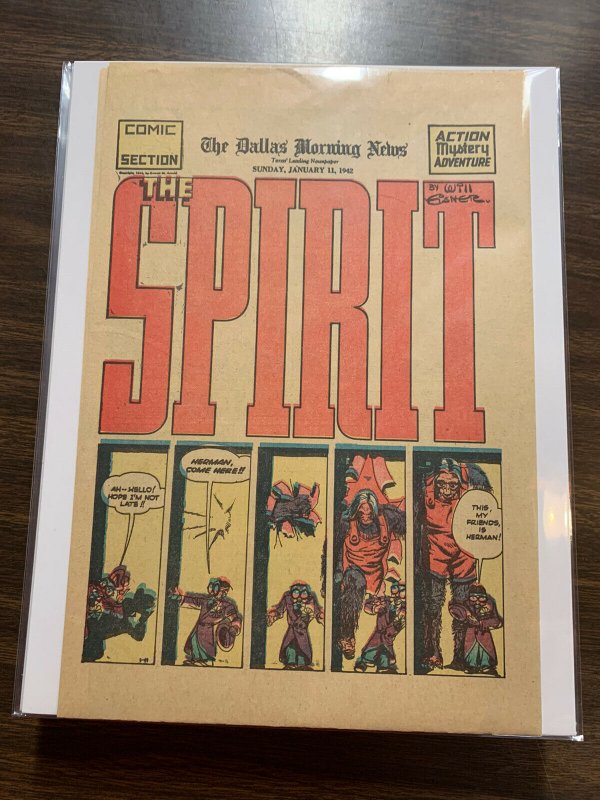 The Spirit Comic Book Section Newspaper Very Fine Or Better 1942 January 11