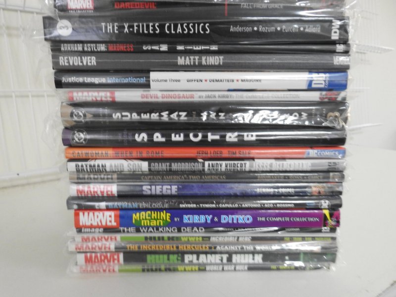 Huge Lot 26 TPB's Hardbacks Compendiums+ W/ Cap, Batman, Walking Dead+ A...