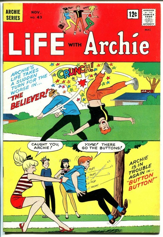 Life With Archie #43 1965-Betty-Veronica-Archie gets beat up cover-VF-