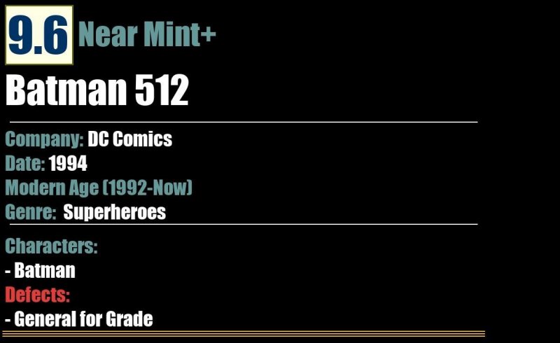 Batman 512 (1994) NM+ DC Comics