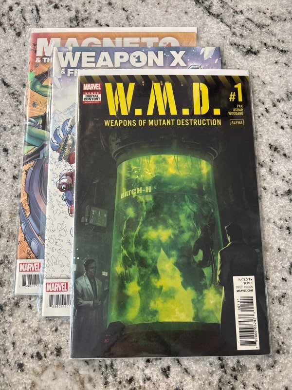 Lot Of 3 Marvel Comics # 1 NM WMD Weapon X Flight Magneto Mutant Force 17 J435