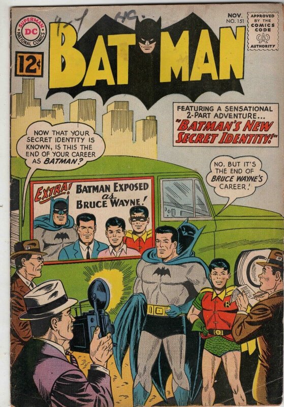 Batman #151 VINTAGE 1962 DC Comics Secret Identity