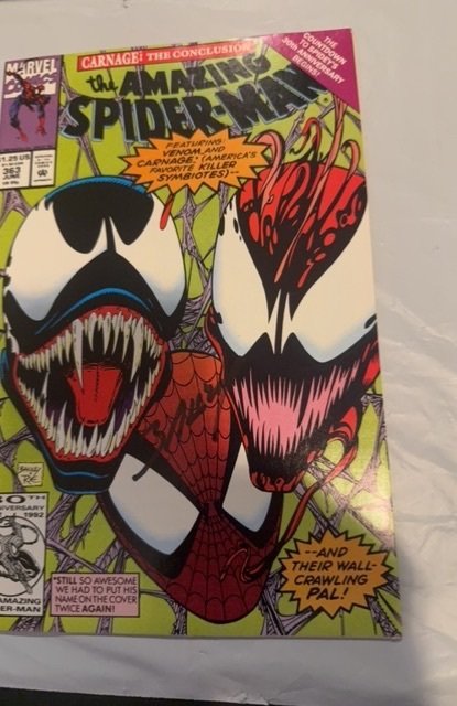 The Amazing Spider-Man #363 (1992) venom vs carnage signed by M. Bagley