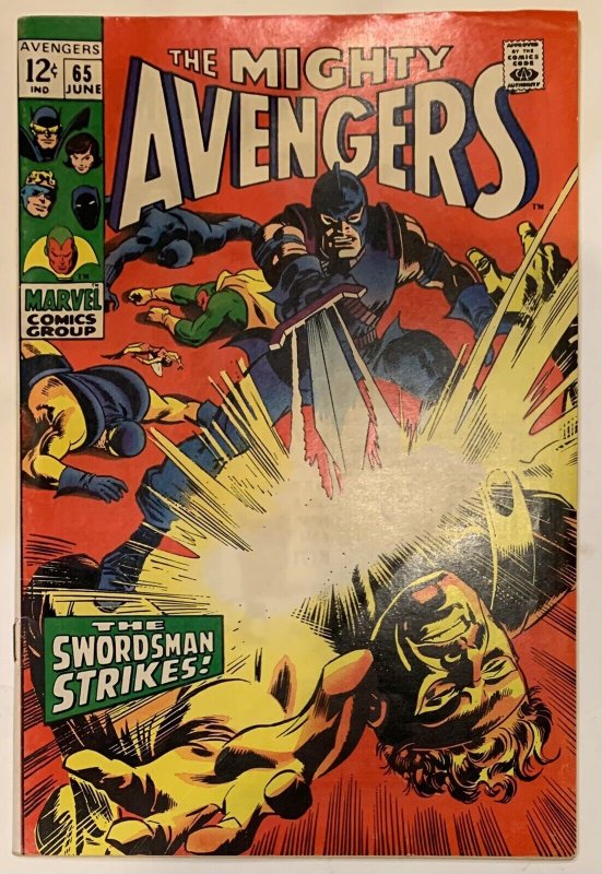 (1969) THE AVENGERS #65 THE SWORDSMAN STRIKES!