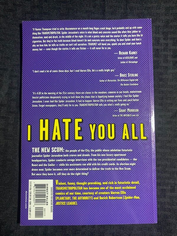 2000 TRANSMETROPOLITAN The New Scum TPB SC VF 8.0 1st DC Vertigo Comics