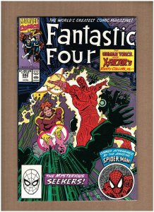 Fantastic Four #342 Marvel Comics 1990 Human Torch SPIDER-MAN app. VF/NM 9.0