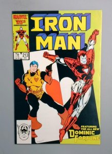 Iron Man #213, VF/NM Dominic Fortune, Marvel, 1987 JR1