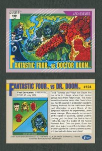 1991 Marvel Comics II  Card  #124 ( Fantastic Four vs Dr Doom )  MINT