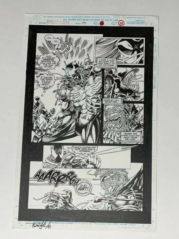 Spider-man 53 Original Art Page 16 20 Scarlet Spider V Venom Tom Lyle 1/2 Splash