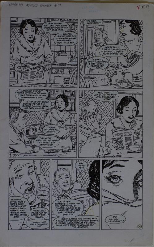 GUY DAVIS original art, SANDMAN MYSTERY THEATRE #19, pg 14,12x19, 1993, Scorpion