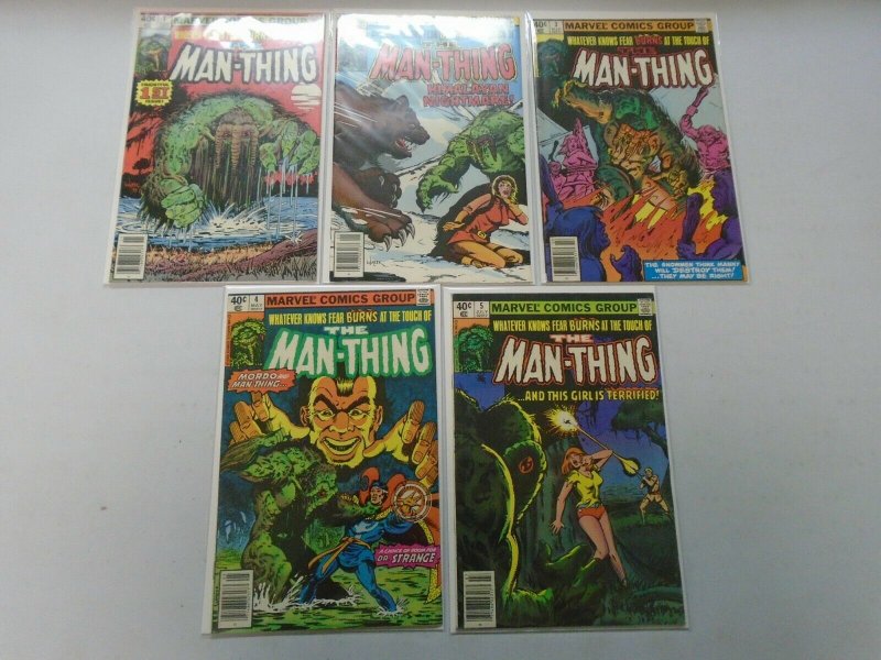 Man-Thing run #1-5 avg 6.0 FN (1979-80 2nd Series)