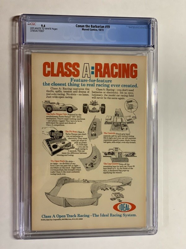 Conan the Barbarian 19 cgc 9.4 ow/w pages marvel bronze age