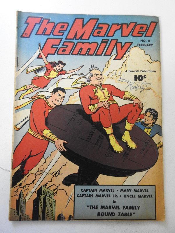 The Marvel Family #8 (1947) VG- Condition 2 in tear bc, ink fc