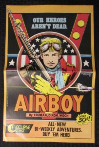 1986 Eclipse Comics AIRBOY 11x17 Promo Poster VF- 7.5 Tim Truman