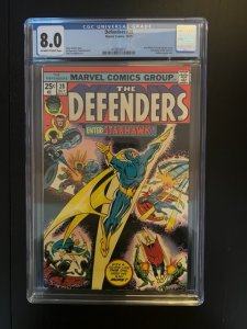 The Defenders #28 (1975) - CGC 8.0 - 1st Starhawk!