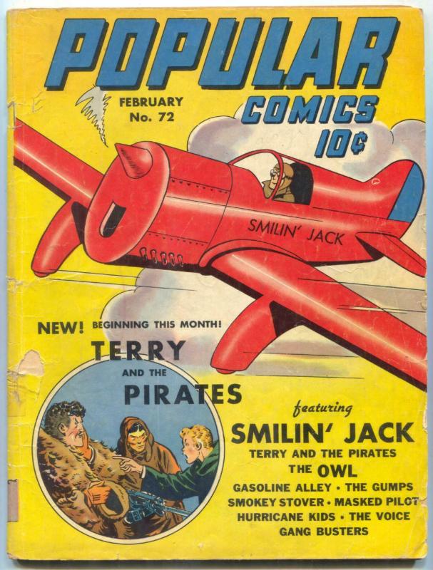 Popular Comics #72 1942- 1st Owl & Terry and the Pirates in title VG-