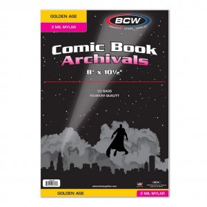 Golden Comic Mylar Archivals - 2 MIL 50 Bags per Pack