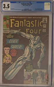 (1966) FANTASTIC FOUR #50! 3rd SILVER SURFER & GALACTUS! CGC 3.5!