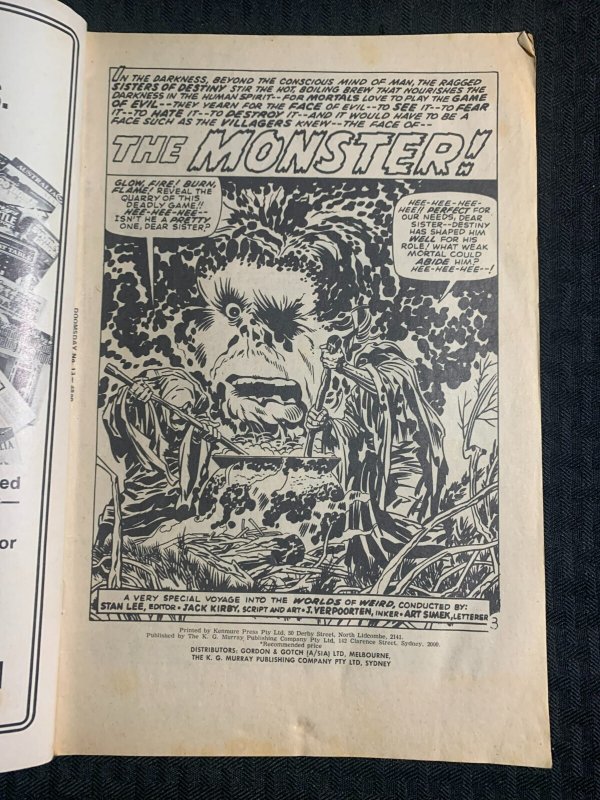 Vintage DOOMSDAY THE MONSTER Australian Comic #13 G/VG 3.0 The Hidden Vampires