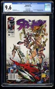 Spawn #9 CGC NM+ 9.6 Newsstand Variant 1st Appearance Angela! Todd McFarlane!