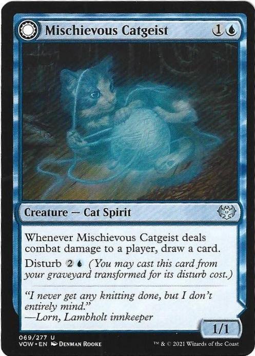 Magic the Gathering: Innistrad - Crimson Vow - Mischievous Catgeist/Catlike Cur