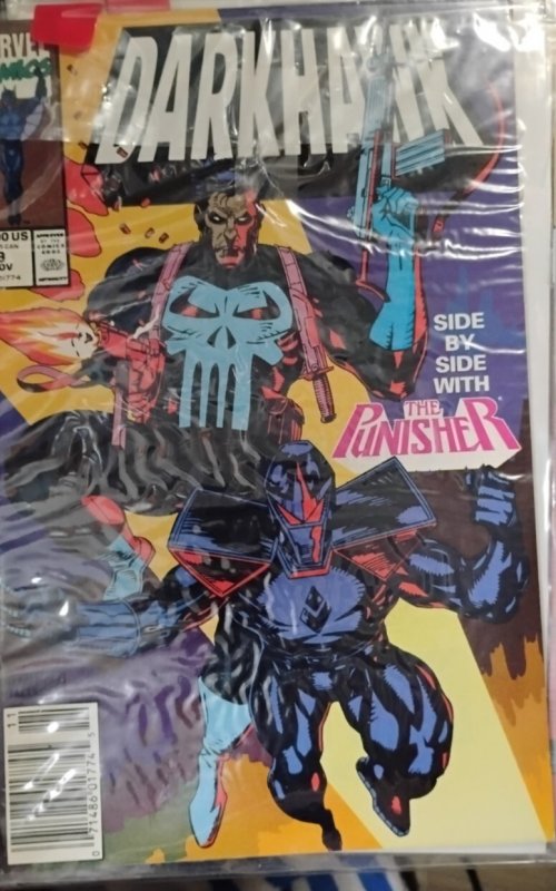 DARKHAWK # 9  1991 marvel DISNEY  SAVAGE STEELE  PUNISHER NEWSTAND VARIANT