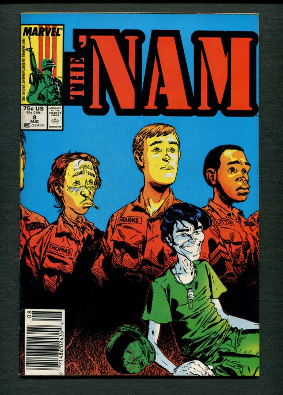 The Nam #9  /  8.0 VFN  / Michael Golden Cover / Newsstand / August 1987