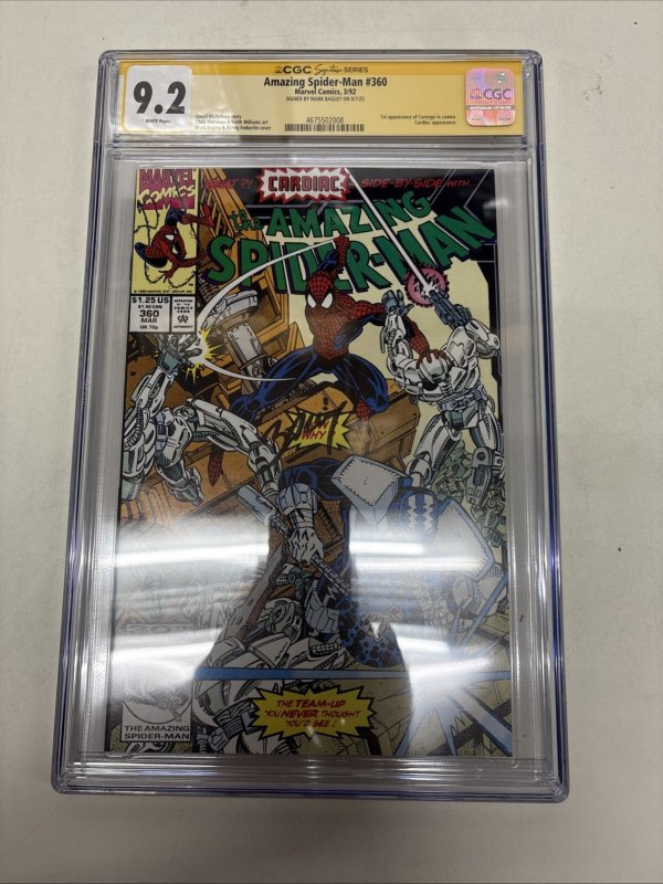 Amazing Spider-Man (1992) # 360 (CGC 9.2 SS) Signed Mark Bagley