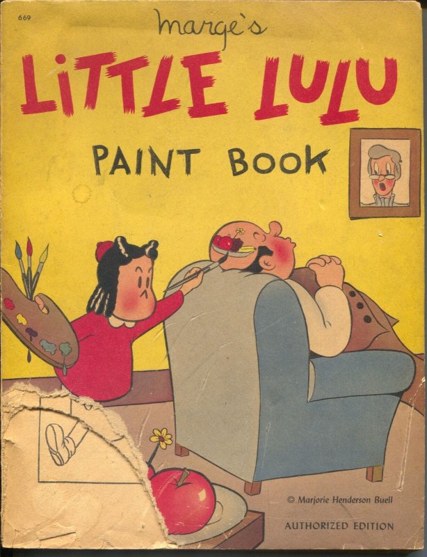 Marge's Little Lulu Paint Book #669 1949-Whitman-Marjorie Henderson Buell-FR/G